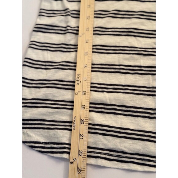 J‎ Crew Women Size XS T-Shirt Short Sleeve 100% Cotton cream w black Stripes - Picture 5 of 8